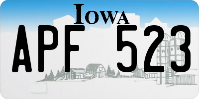 IA license plate APF523