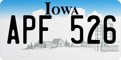 IA license plate APF526
