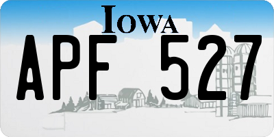 IA license plate APF527