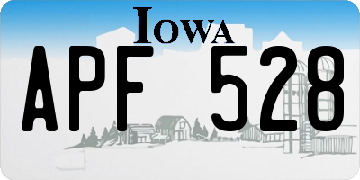 IA license plate APF528