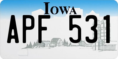IA license plate APF531