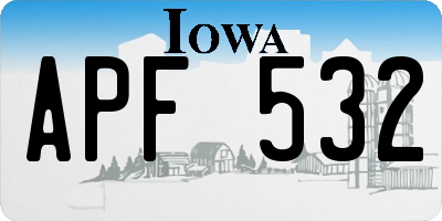 IA license plate APF532