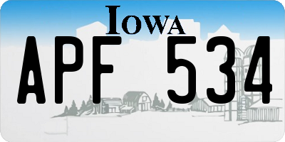 IA license plate APF534