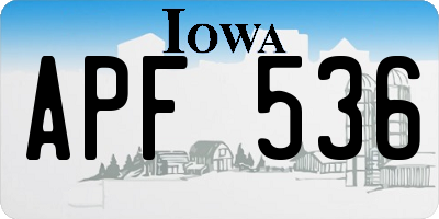 IA license plate APF536