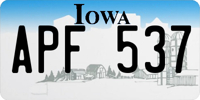 IA license plate APF537