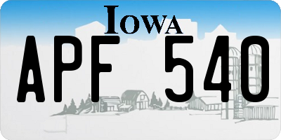 IA license plate APF540