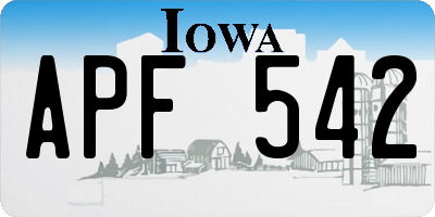 IA license plate APF542