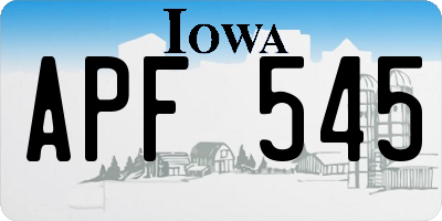 IA license plate APF545