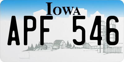 IA license plate APF546