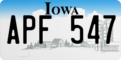IA license plate APF547