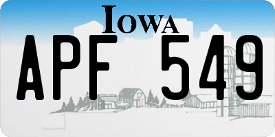 IA license plate APF549