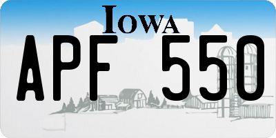 IA license plate APF550