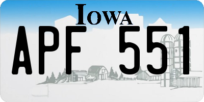 IA license plate APF551