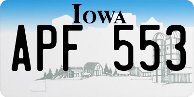 IA license plate APF553