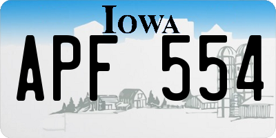 IA license plate APF554