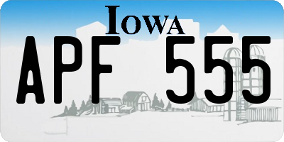 IA license plate APF555