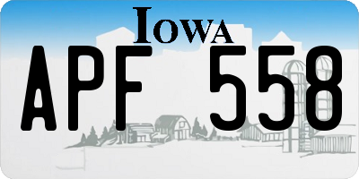IA license plate APF558