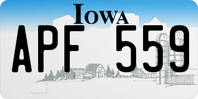 IA license plate APF559