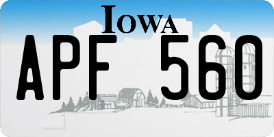 IA license plate APF560