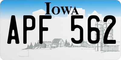 IA license plate APF562
