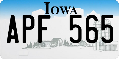 IA license plate APF565