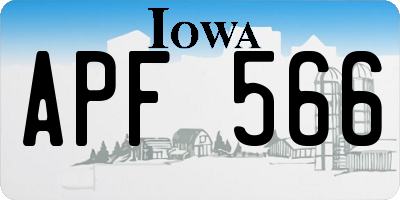 IA license plate APF566