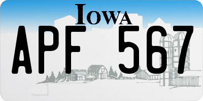 IA license plate APF567