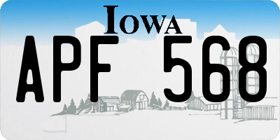 IA license plate APF568