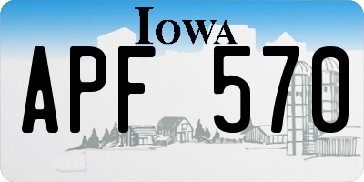 IA license plate APF570