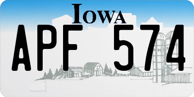 IA license plate APF574