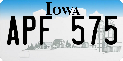 IA license plate APF575