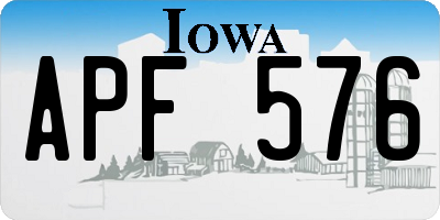 IA license plate APF576