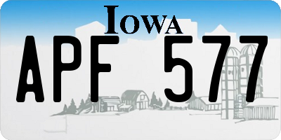 IA license plate APF577