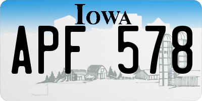 IA license plate APF578