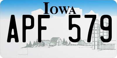 IA license plate APF579