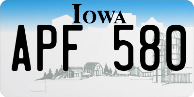 IA license plate APF580
