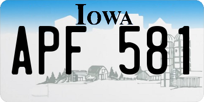 IA license plate APF581