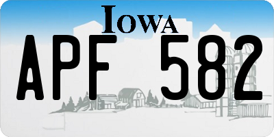 IA license plate APF582