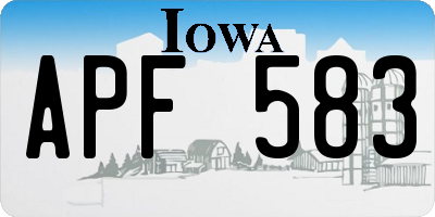 IA license plate APF583