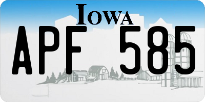 IA license plate APF585