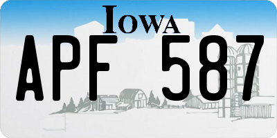 IA license plate APF587