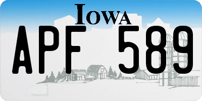 IA license plate APF589