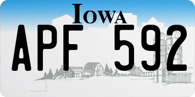 IA license plate APF592