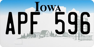 IA license plate APF596