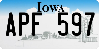 IA license plate APF597