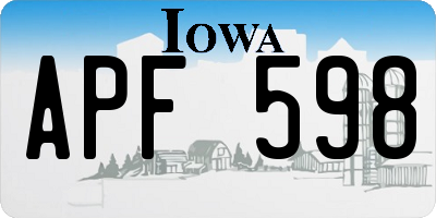 IA license plate APF598