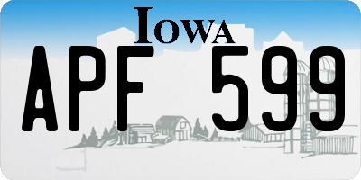 IA license plate APF599