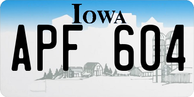 IA license plate APF604