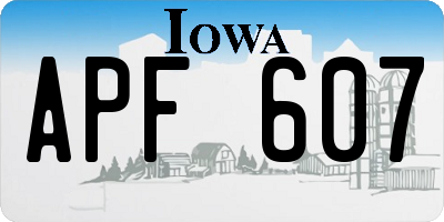 IA license plate APF607