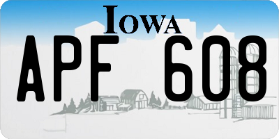 IA license plate APF608
